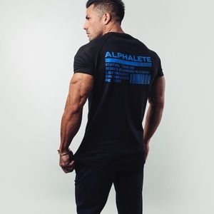 NWT! Alphalete black/blue flagship tee